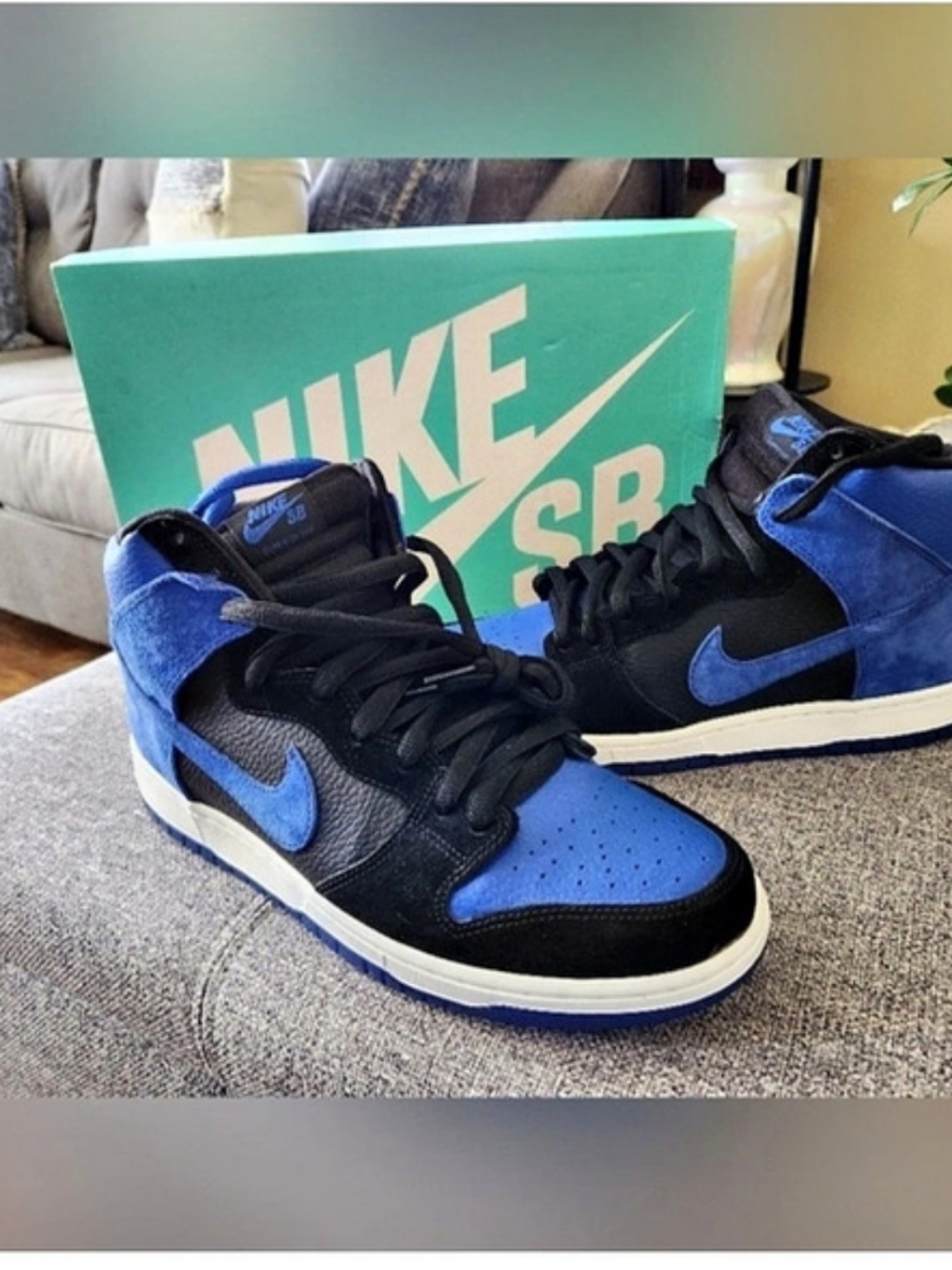 Nike Dunk High Pro SB High Top Sneakers Blue & Black US 12 Like New
